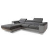 ECKSOFA Divo, Seite: Links - Hellgrau/Grau, Holz/Textil (282/204cm) - Sofnet