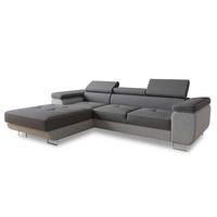 ECKSOFA Divo, Seite: Links - Hellgrau/Grau, Holz/Textil (282/204cm) - Sofnet