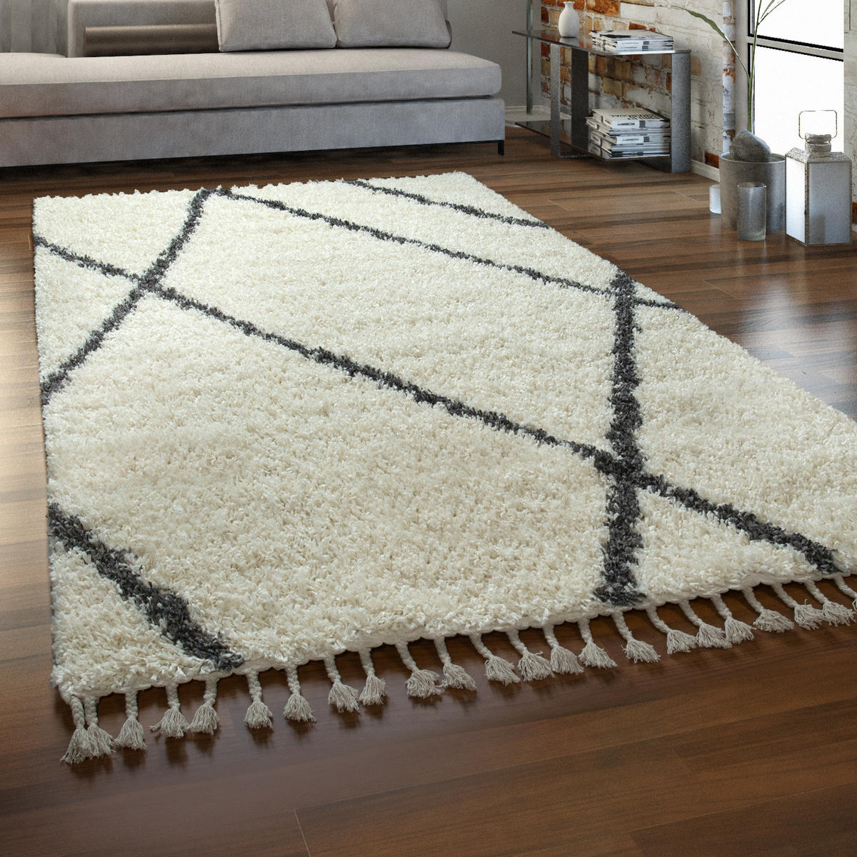 HOCHFLORTEPPICH 120/170 cm Helsinki 531 - Creme, Textil (120/170cm) - Paco Home