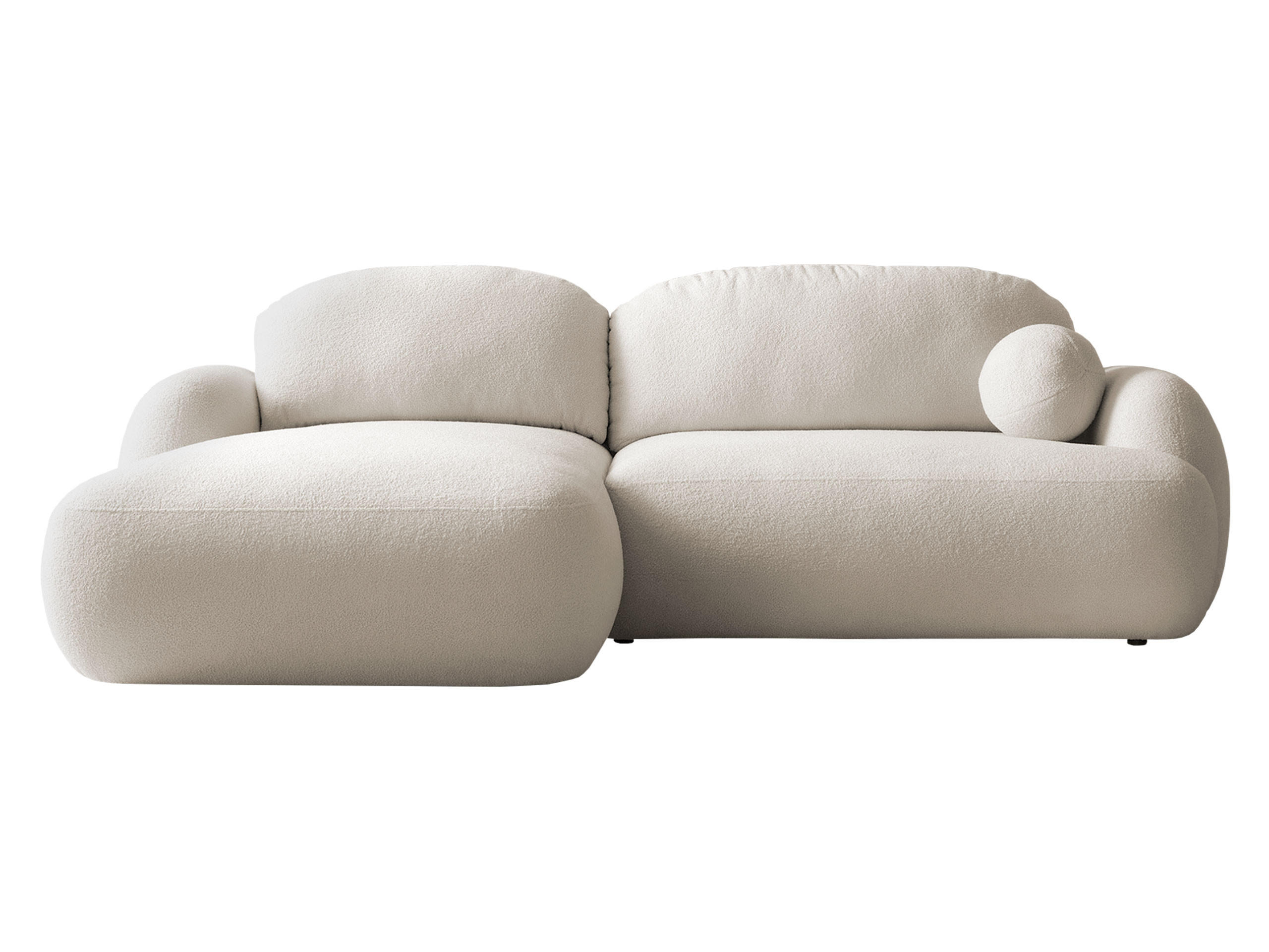 ECKSOFA Mayo, Seite: Links - Creme/Schwarz, Holz/Kunststoff (275/175cm) - MIRJAN24