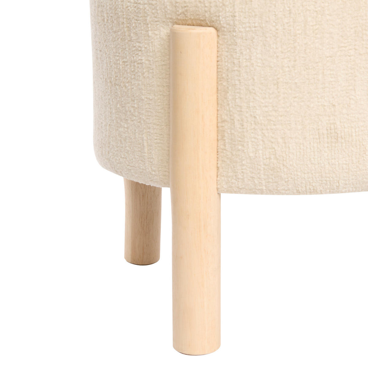 POUF mit Stauraum Elki Beige Ø 45,5 cm, 37 cm - Beige, Holzwerkstoff (45.5/37/45.5cm) - Atmosphera Createur d´interieur
