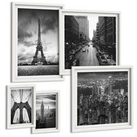 BILDER SET 5er Set - 50x50 cm & 20x30 cm & 40x60 cm Weißer Rahmen - Sommerstrände, Meereslandschaft - Weiß, Kunststoff (40/60cm) - TULUP