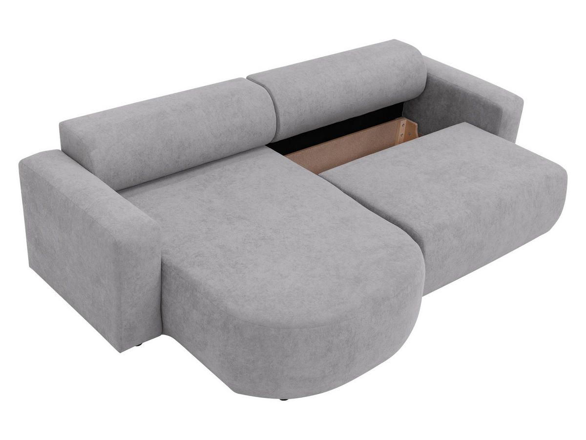 ECKSOFA Nicelo - Schwarz/Grau, Holz/Textil (252/150cm) - MIRJAN24