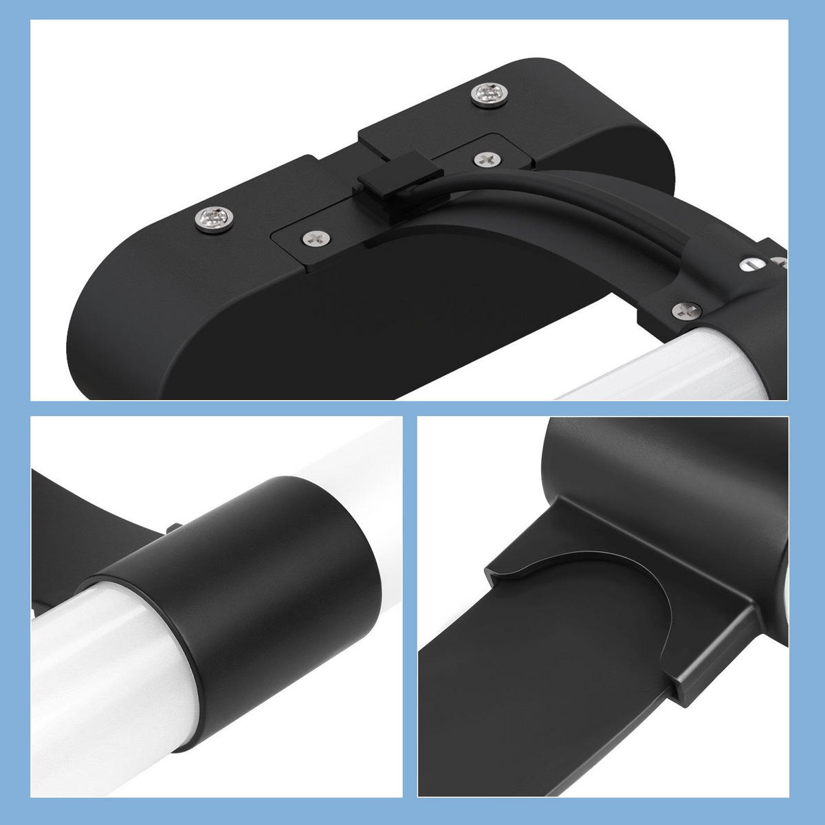 SPIEGELLEUCHTE Halle 60/9.6/16.8 cm - Schwarz, Metall (60/9.6/16.8cm) - Nettlife