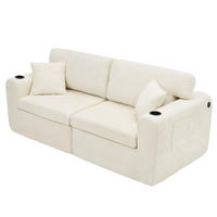 2-SITZER-SOFA DE-34622 mit USB-Ladefunktion Beige - Beige, Textil (100/89/220cm) - ComfortXL