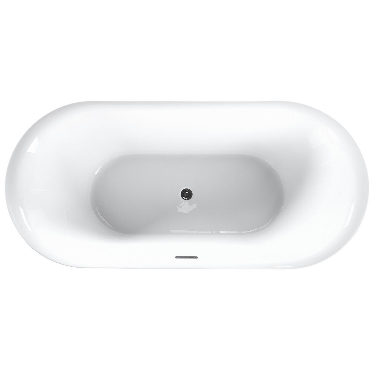 BADEWANNE FREISTEHEND 80x180x58 cm weiß Carrera - Weiß, Kunststoff (80/58/180cm) - Beliani
