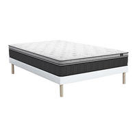 MATRATZE und Bettgestell mit Lattenrost und Stoffbezug - 2 Personen - stoff - weiß Gamiani - Weiß, Holz/Textil (160/200cm) - Vente-Unique