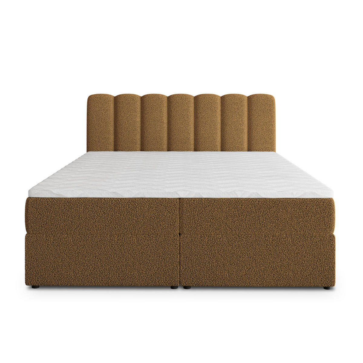 POSTEL BOXSPRING SOLIA 160x200 cm, s matrací a úložným prostorem, med - med, kompozitní dřevo/textil (160/200cm) - MASSENO