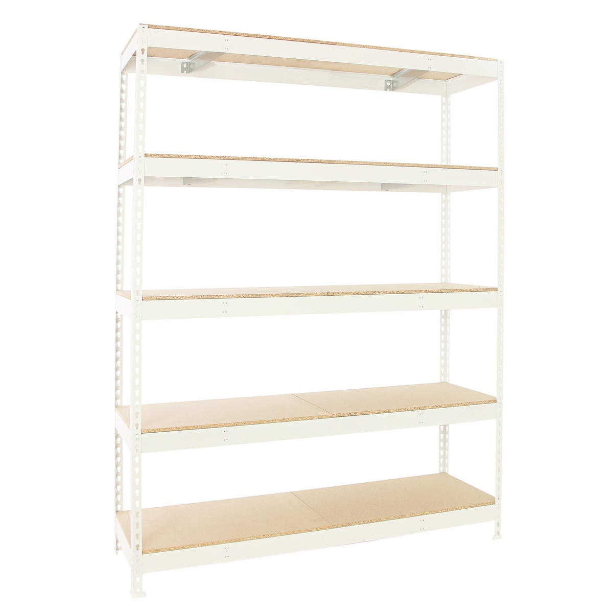 SCHWERLASTREGAL Wood Beast Five HxBxT 200 x 240 x 60 cm Fachlast 400 kg Weiß - Weiß, Metall (240/200/60cm) - PROREGAL