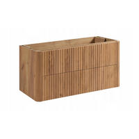 WASCHBECKENUNTERSCHRANK LINEA hängend geriffelt Eiche dunkelbraun 100/48/44 cm - Braun, Holzwerkstoff (100/48.4/43.7cm) - Rodan