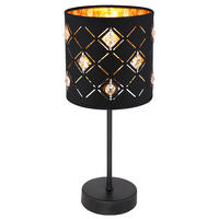 LED TISCHLEUCHTE ABBEY Schwarz Gold - Schwarz, Metall (15/15/35cm) - Globo Lighting