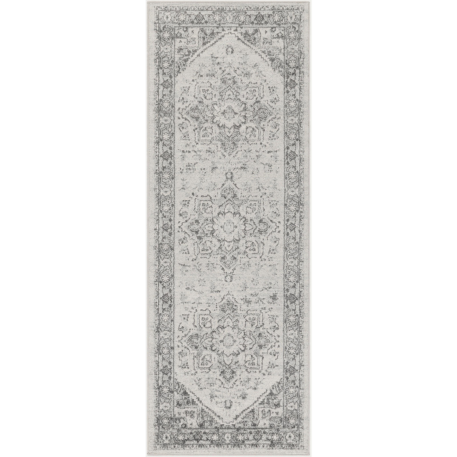 VINTAGE-TEPPICH 80/220 cm Grau - Grau, Naturmaterialien/Textil (80/220cm) - LIVABLISS
