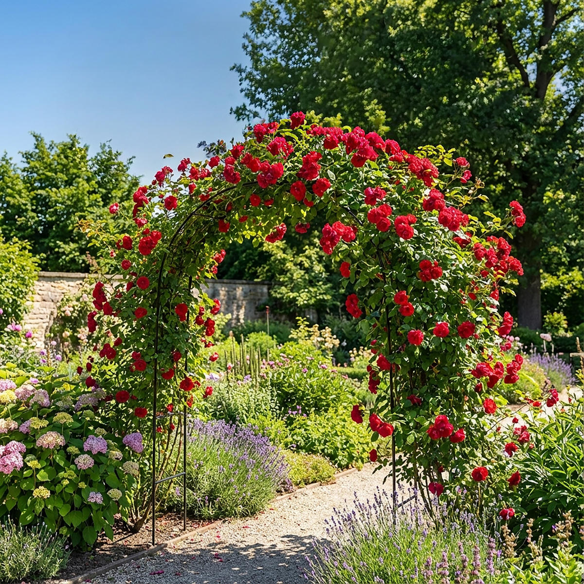 ROSENBOGEN - Schwarz, Metall (140/240/38cm) - Relaxdays