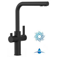 4-WEGE-KÜCHENARMATUR, Schwarz Matt, 360° schwenkbar - Schwarz, Metall (22.4/34.8/22.4cm) - VIZIO