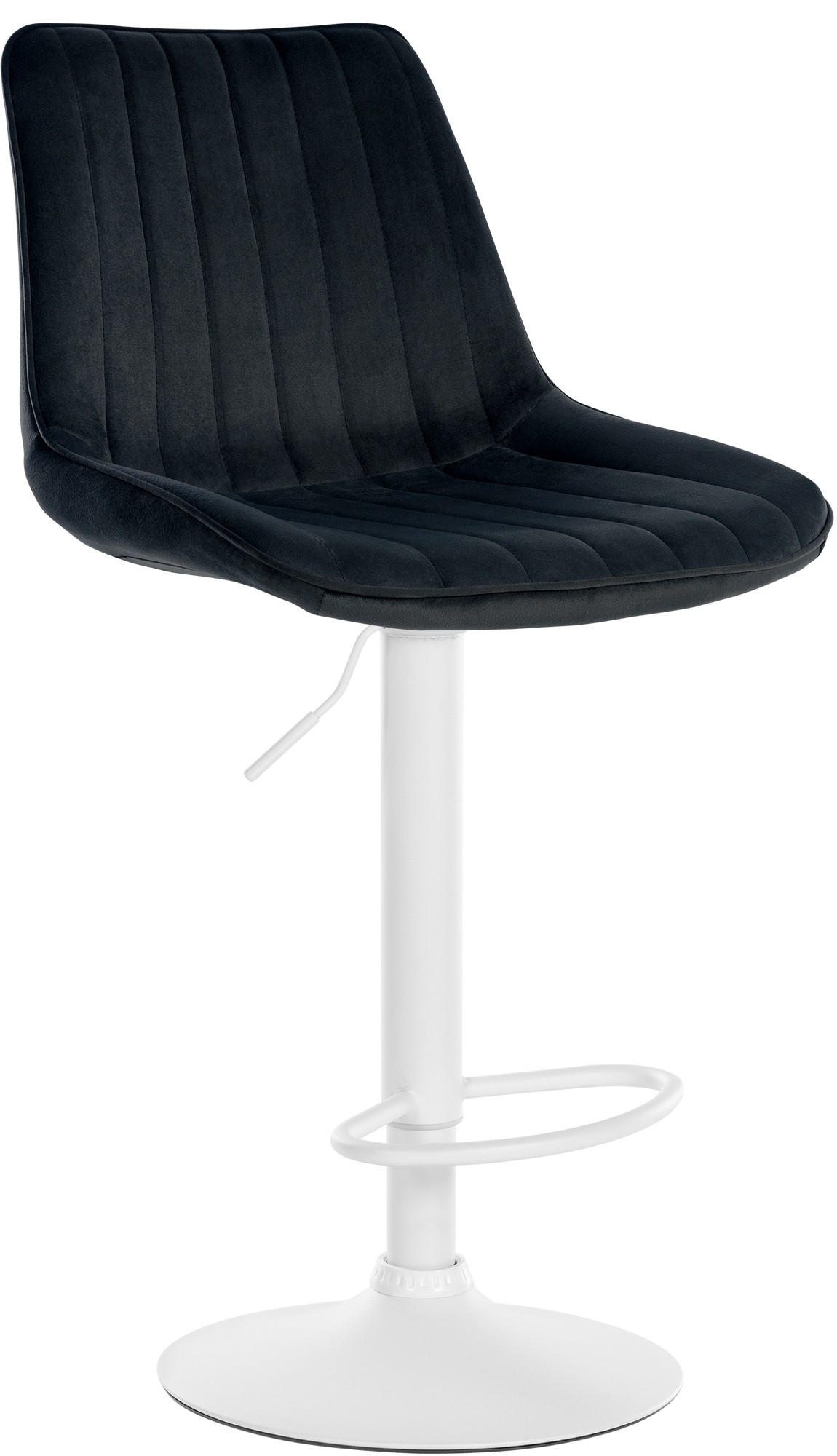 BARHOCKER RIO Schwarz Samt Weiß - Schwarz, Textil/Metall (49.5/91/50cm) - DELUKE