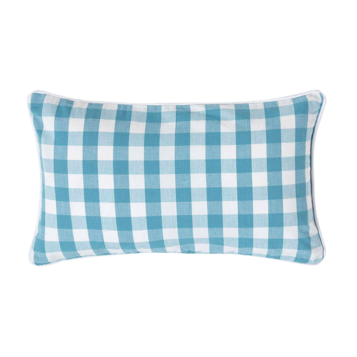 KISSENHÜLLE Karo-Muster 30/50 cm, 100% Baumwolle - Blau, Textil (30/50cm) - Homescapes