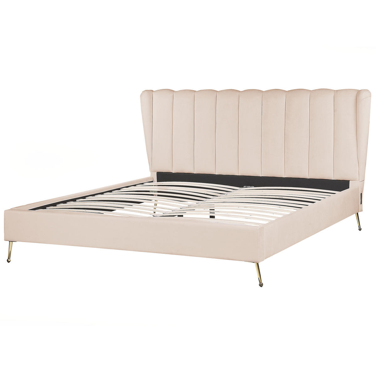 POLSTERBETT 180/200cm Beige Miribel - Beige, Textil (180/200cm) - Beliani