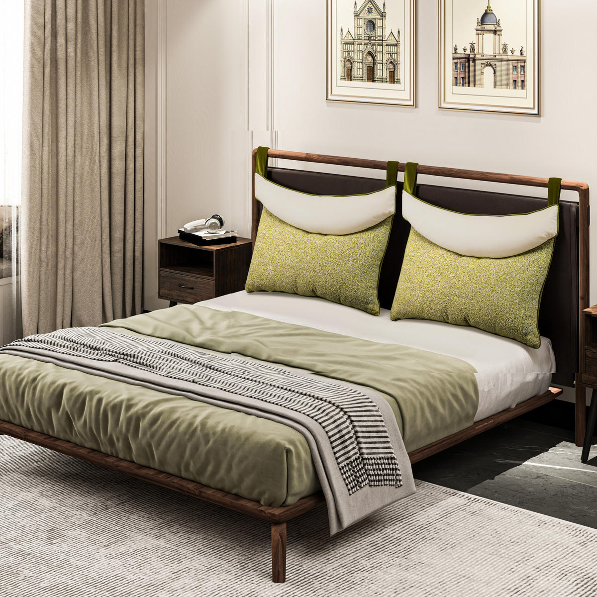 NACHTTISCHKISSEN Keilform Lesekissen gelb, 90cm - Gelb, Textil (60/90cm) - Vercart