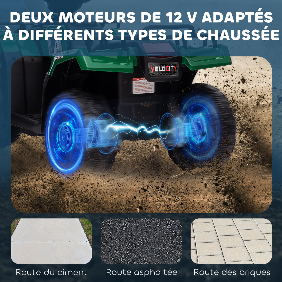 ELEKTRO-QUAD DE-13070 2 Motoren Grün - Grün, Kunststoff (88/45/50cm) - ComfortXL