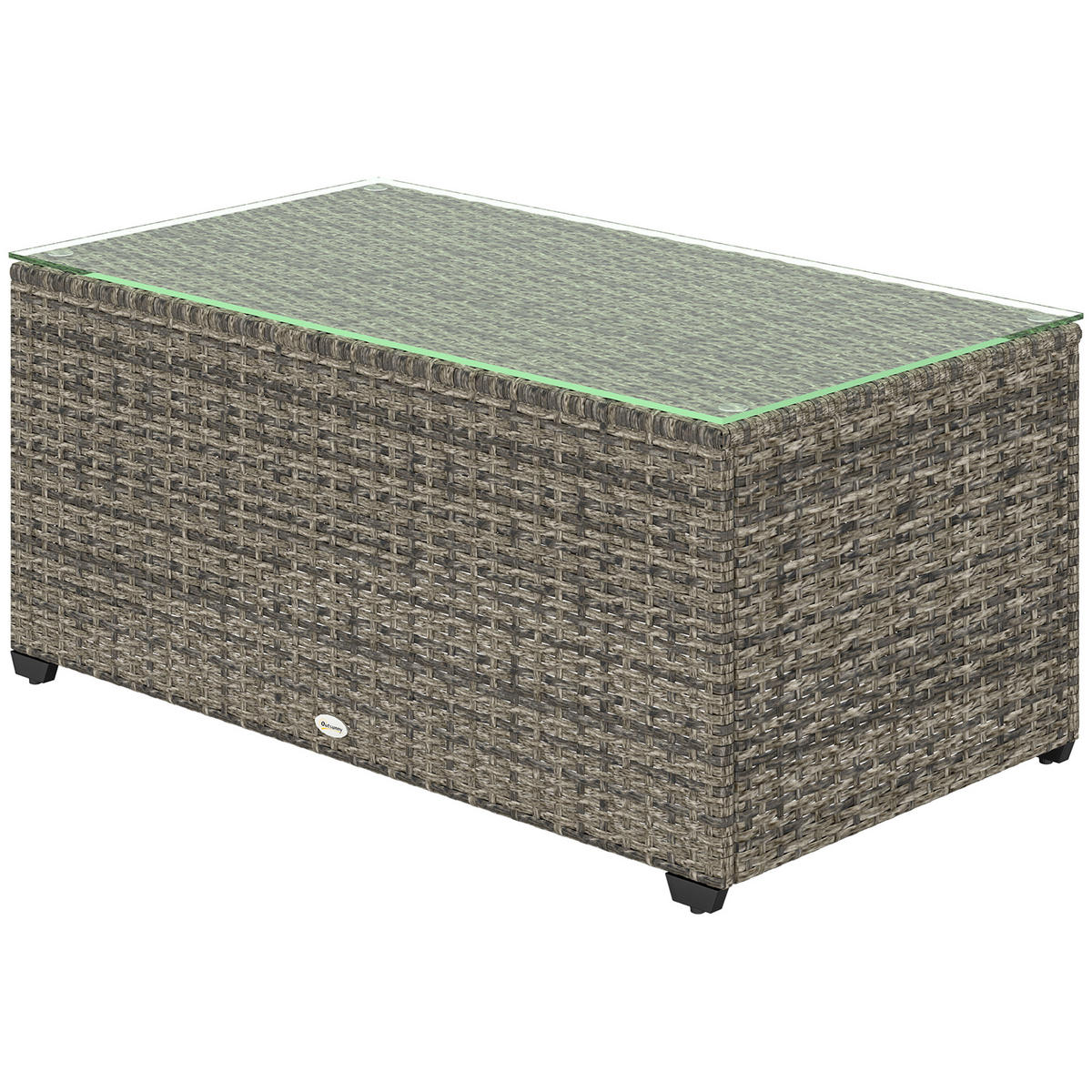 GARTENBEISTELLTISCH DE-13677 mit Glasplatte Dunkelgrau - Dunkelgrau, Metall (90/50/38cm) - ComfortXL