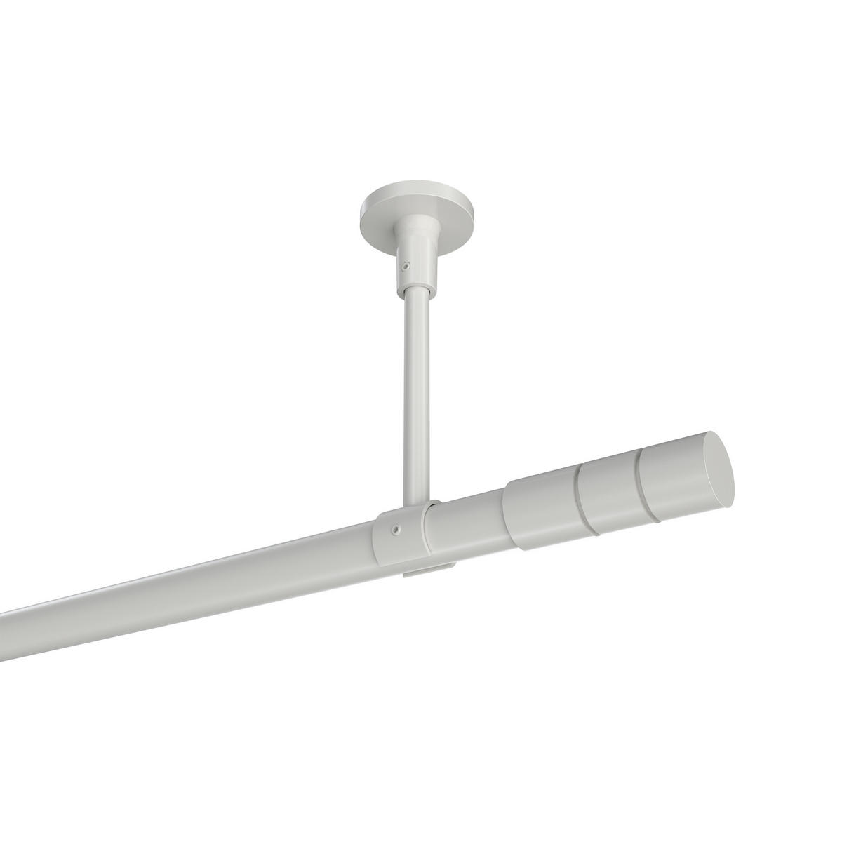 GARDINENSTANGEN-SET Sonette Elanto 100 cm, 1-läufig, 20 mm Ø Weiß - Weiß, Metall (100cm) - INTERDECO