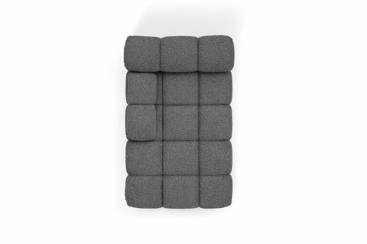 CHAISELONGUE Modular, Bouclé-Stoff Abriamo, Dunkelgrau, Links, Selia - Dunkelgrau, Holz (95/70/160cm) - Kaiser Möbel
