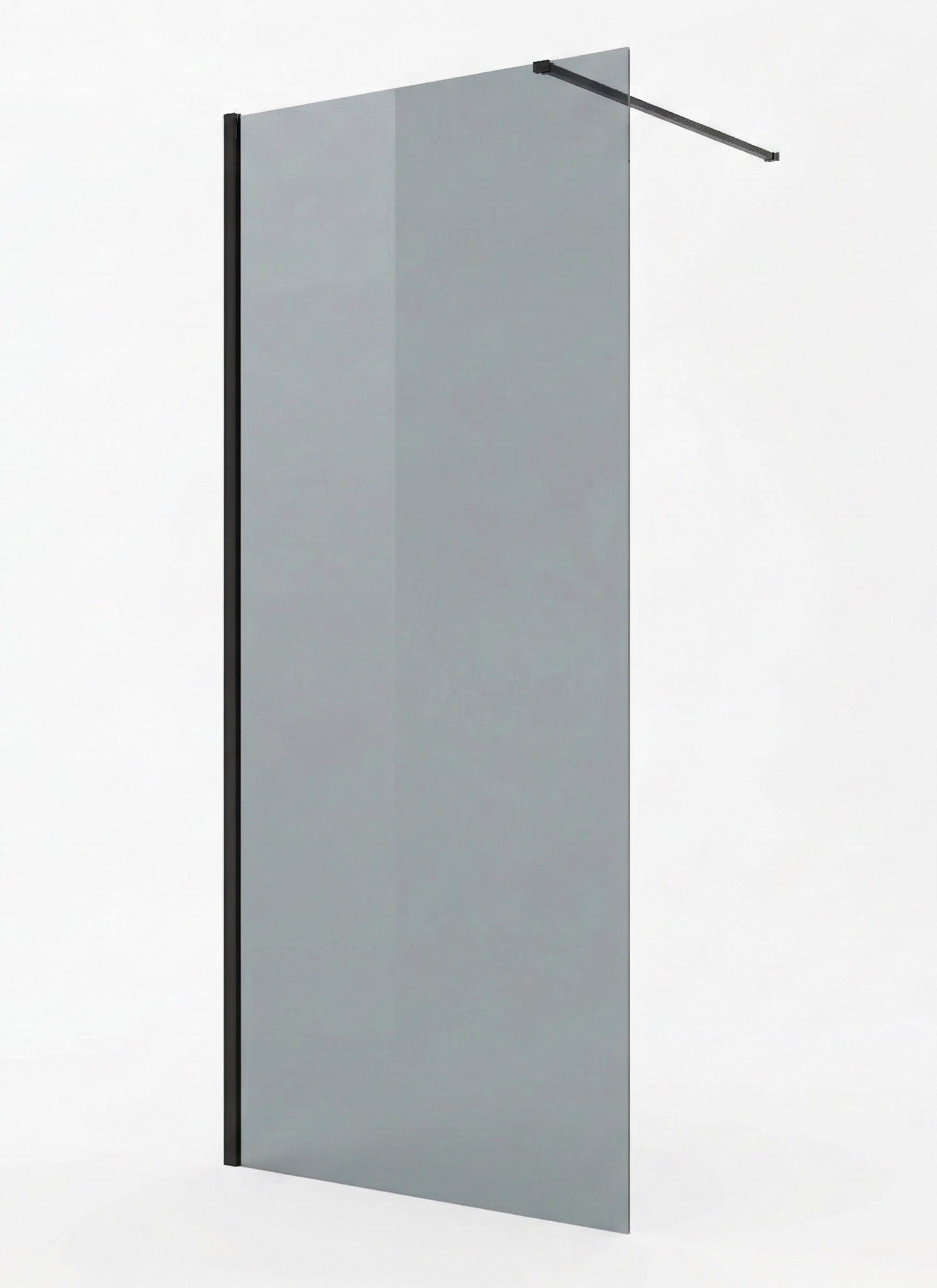 DUSCHWAND Rizani - 90 x 200 cm - Schwarz - Walk-In Duschabtrennung aus Rauchglas - Anthrazit/Schwarz, Glas (90/200cm) - Badplaats