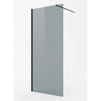 DUSCHWAND Rizani - 90 x 200 cm - Schwarz - Walk-In Duschabtrennung aus Rauchglas - Anthrazit/Schwarz, Glas (90/200cm) - Badplaats