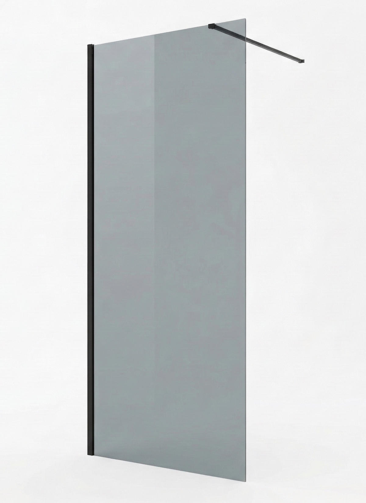 DUSCHWAND Rizani - 90 x 200 cm - Schwarz - Walk-In Duschabtrennung aus Rauchglas - Anthrazit/Schwarz, Glas (90/200cm) - Badplaats