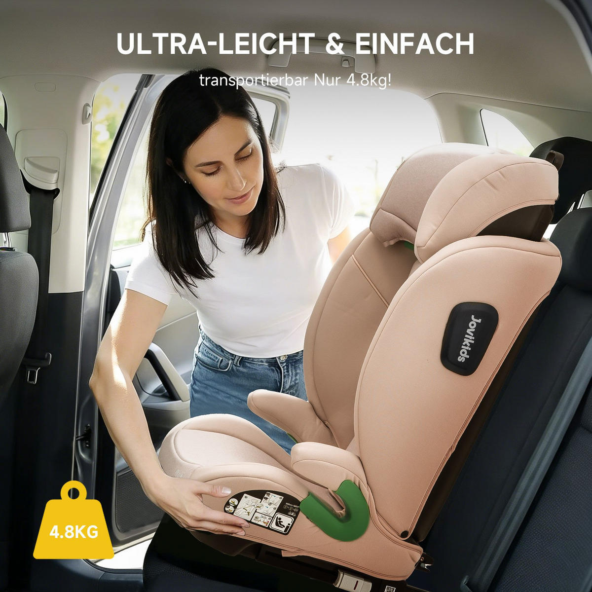 AUTOKINDERSITZ Kindersitzerhöhung i-Size R129& Verstellbare Kopfstütze - Rosa, Textil (44/80/46cm) - Gisaae