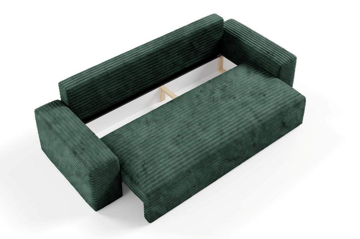 SCHLAFSOFA mit Bettkasten Grün - Schwarz/Grün, Holz/Holzwerkstoff (260/70/102cm) - Furnisell