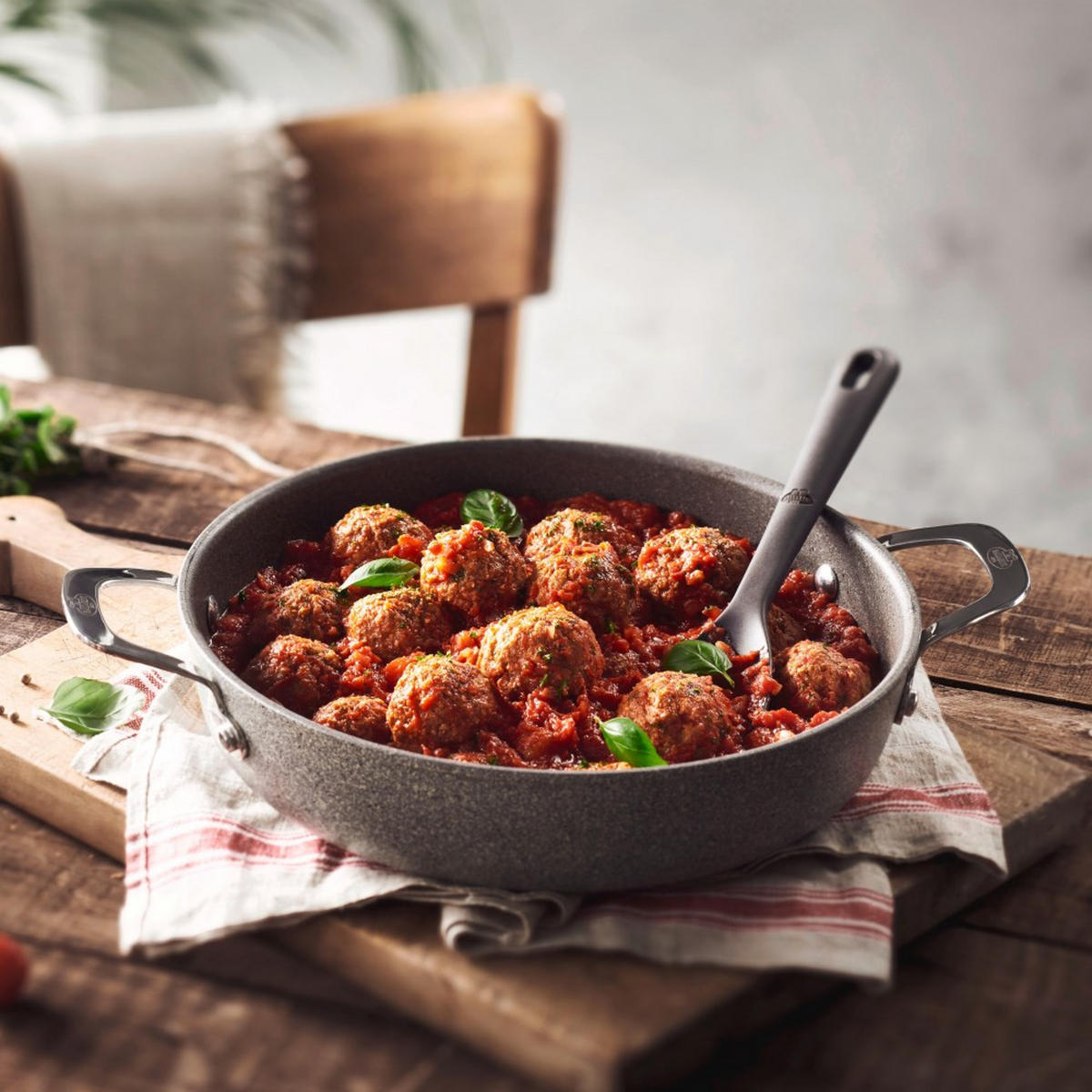 PFANNE Grau 24/24/9.6 cm 750028110 - Grau, Metall (24cm) - Ballarini