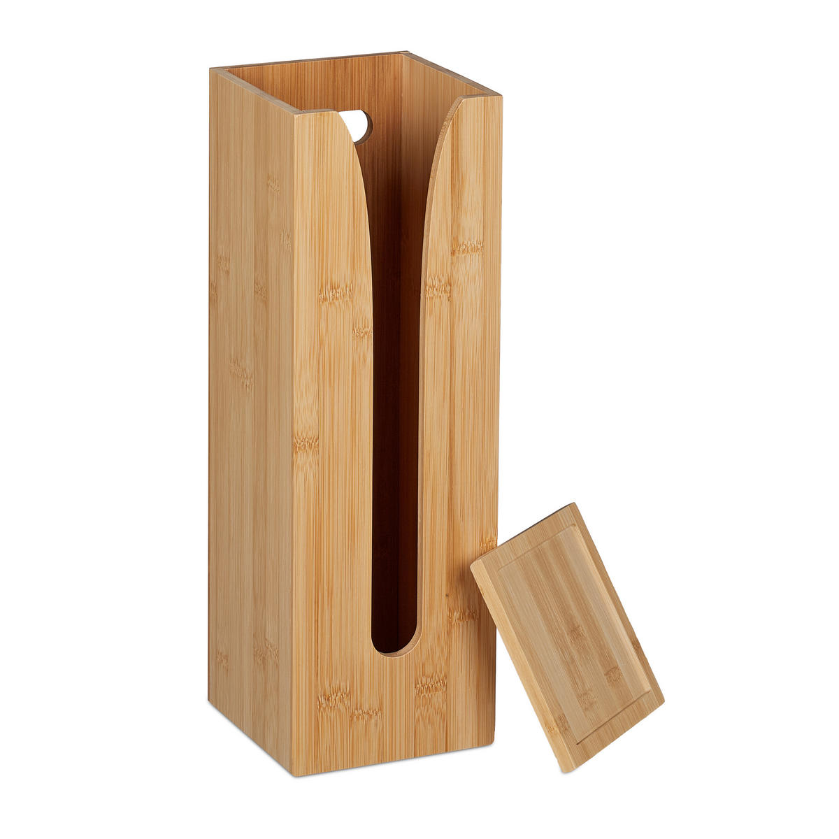 2-TLG.TOILETTENPAPIERHALTER-SET - Hellbraun, Holz (14/43/14cm) - Relaxdays