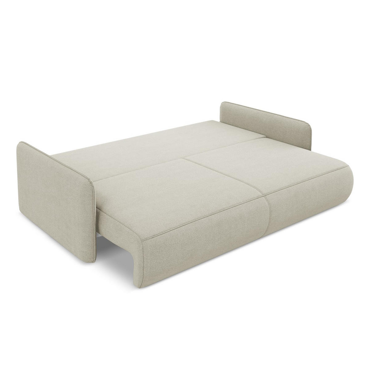 3-SITZER SOFA mit Schlaffunktion Strukturstoff Stoff Beige - Beige/Creme, Kunststoff/Textil (216/86/105cm) - LaMiaSofa