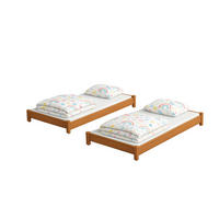 STAPELBETTEN 2-er Set Sendi 190x90 teak - Braun, Holzwerkstoff - LUKDOM