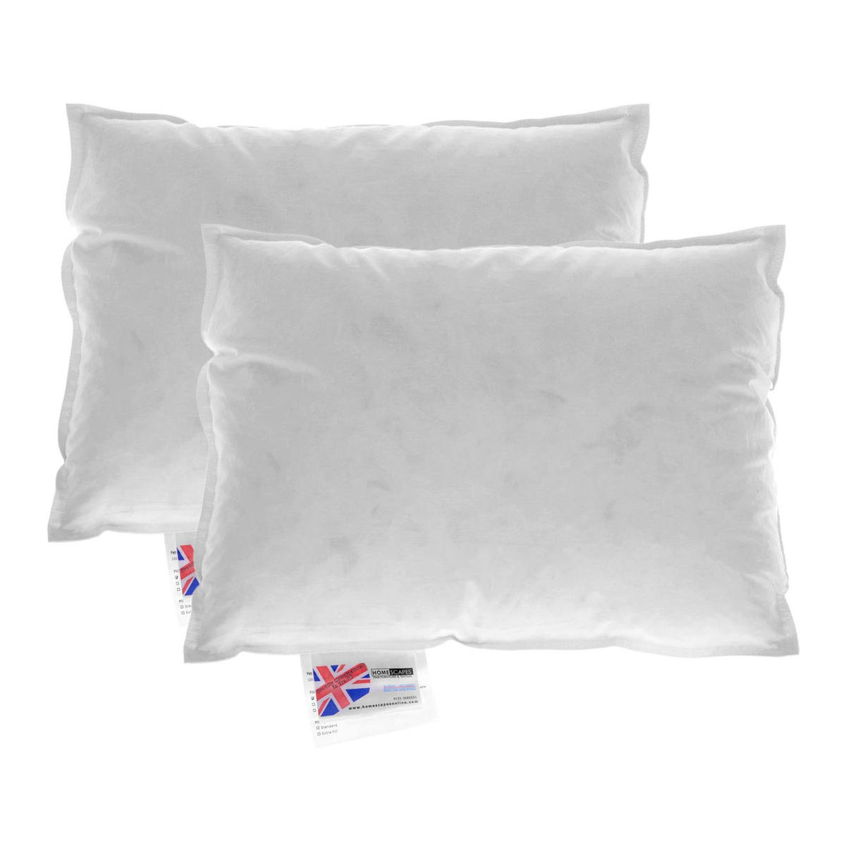 FÜLLKISSEN 2er-Set – 30/40 cm, Gänsefedern & Daunen - Weiß, Textil (30/40cm) - Homescapes