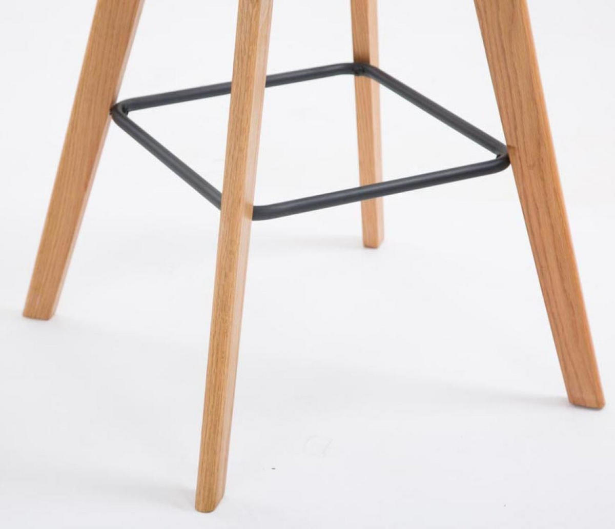 BARHOCKER 2er Set Stoff dunkelgrau - Eukalyptusholzfarben/Dunkelgrau, Holz/Textil (48/112/56cm) - CLP