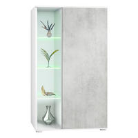 VITRINE Davos Beton Oxid Optik - Hellgrau, Holzwerkstoff (71.5/134/35cm) - Vladon