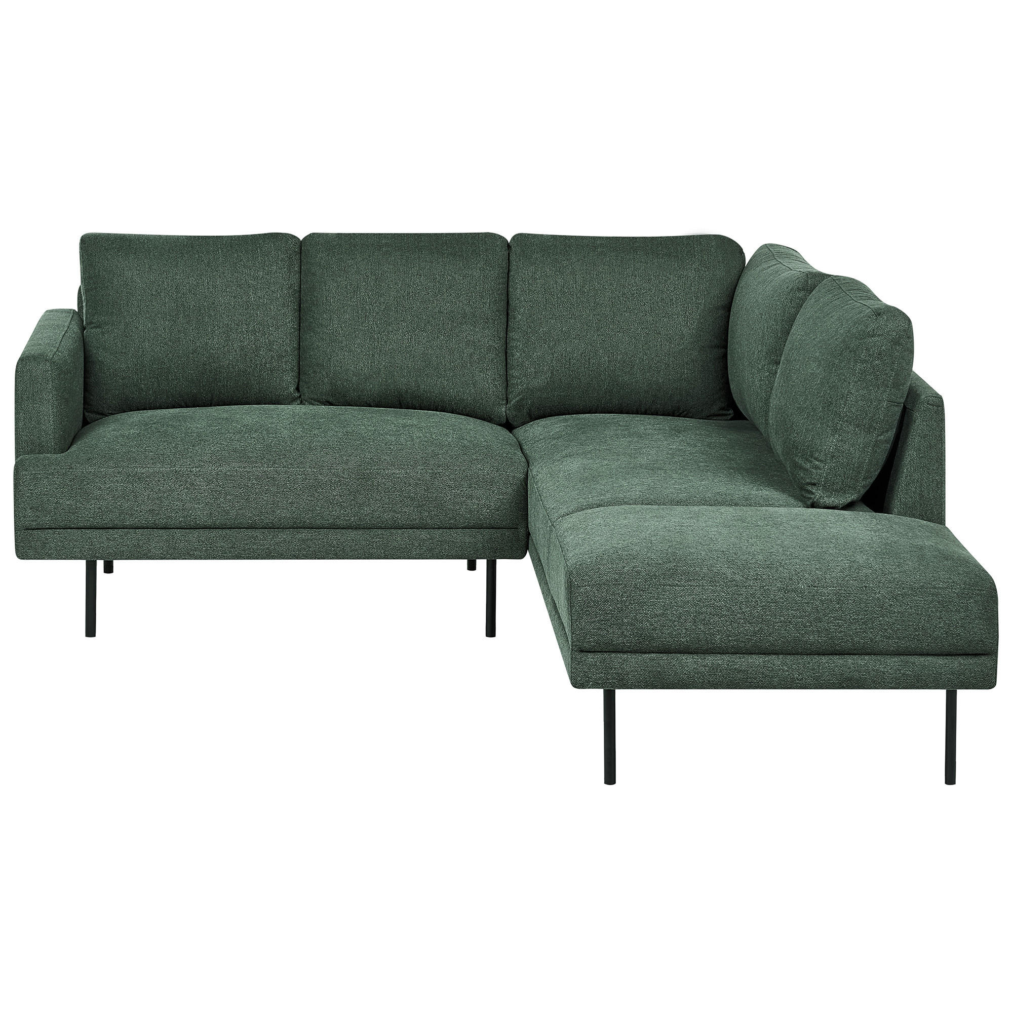 Beliani Ecksofa Dunkelgrün 210x200 cm