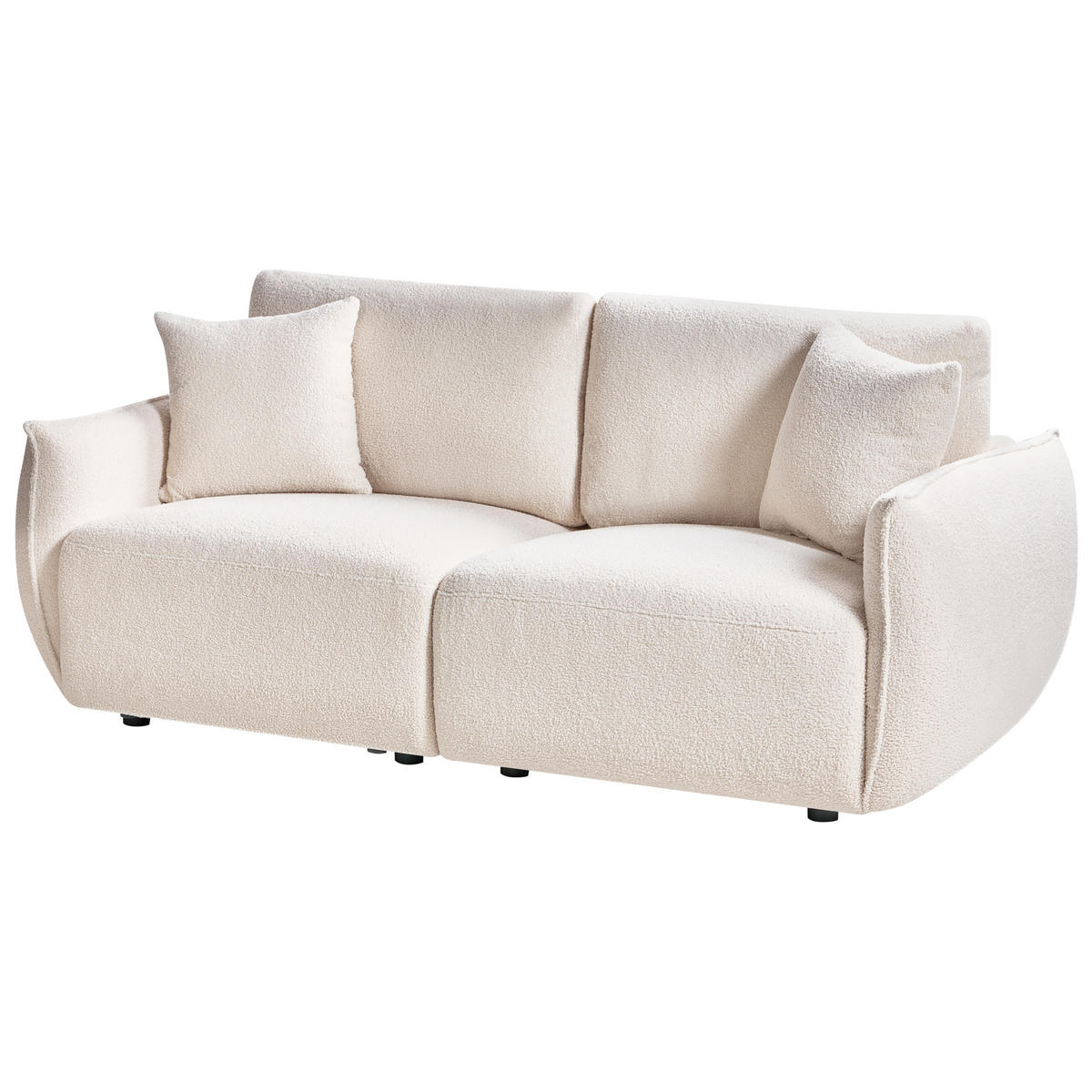 MODULSOFA 2-Sitzer Bouclé Cremeweiß Mesnali - Creme, Textil (190/84/95cm) - Beliani