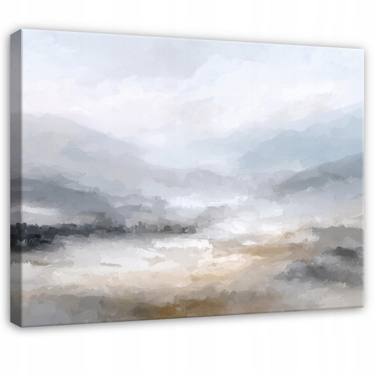 LEINWANDBILD Abstrakt Aquarell Grau 60x40 cm - Multicolor, Holzwerkstoff (60/40cm) - Wallarena