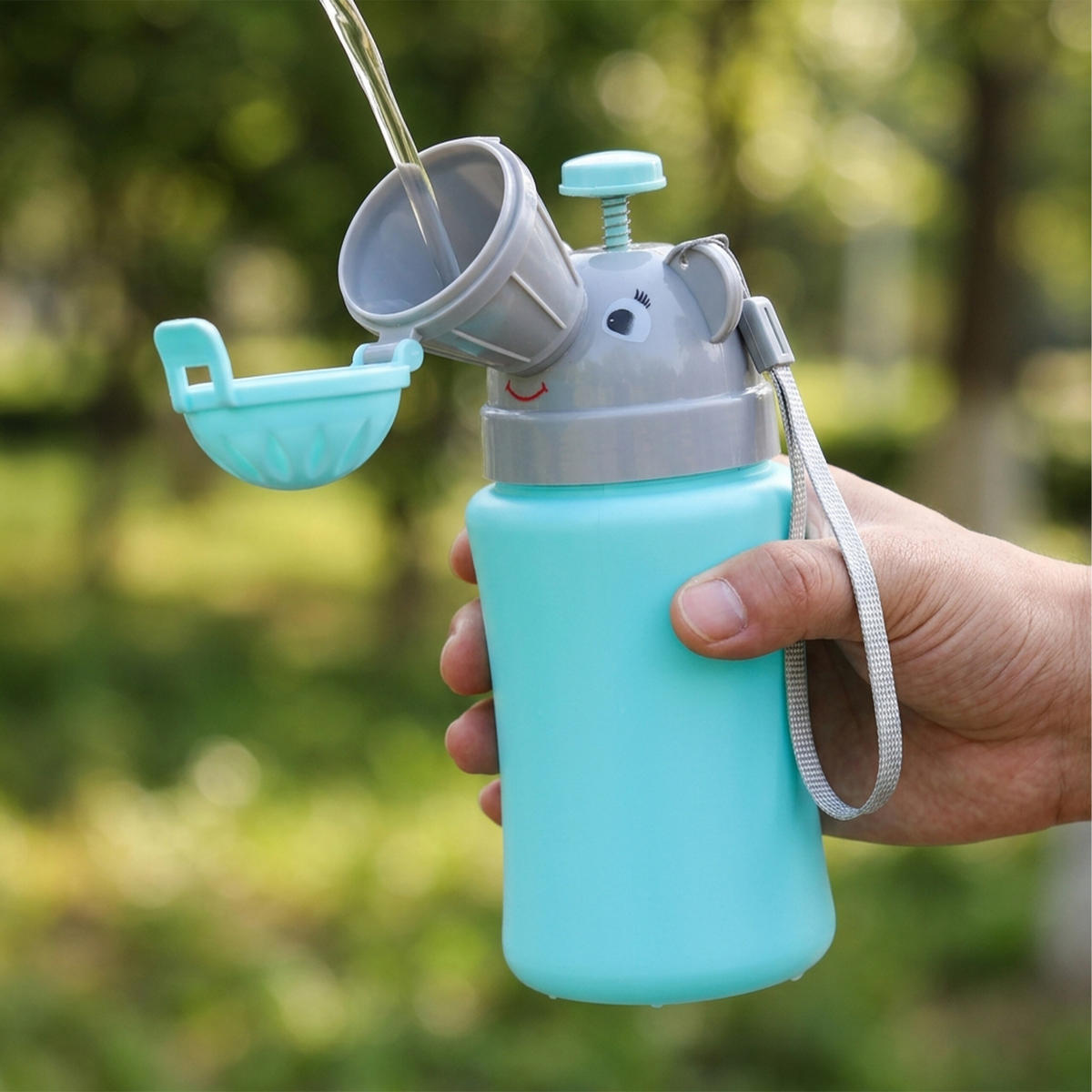 PISOÁR zelená svetlomodrá sivá 2-dielna-súprava montáž na stenu - viacfarebná, plast (15/22cm) - Relaxdays