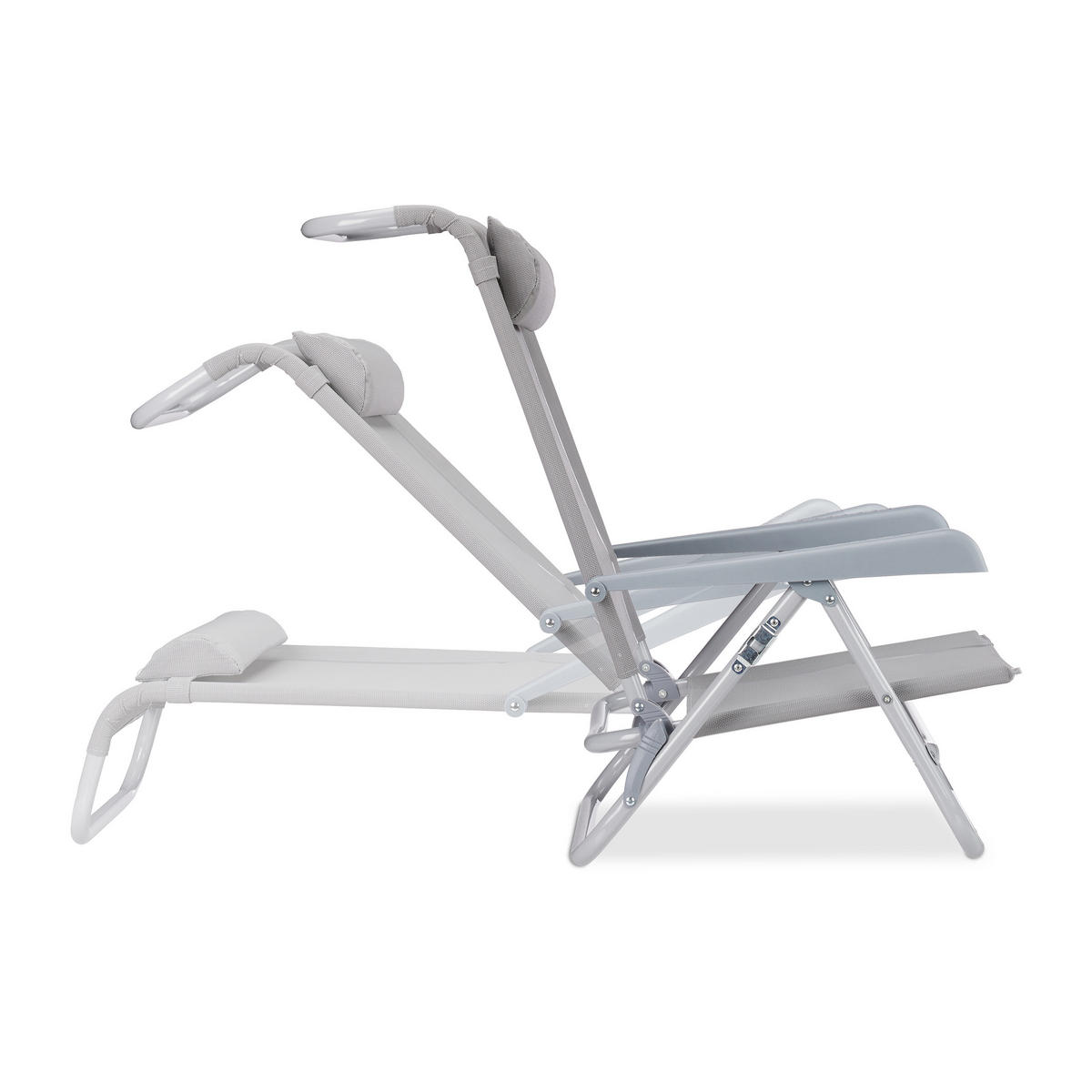 LIEGESTUHL - Grau, Kunststoff/Metall (58/76.5/80cm) - Relaxdays