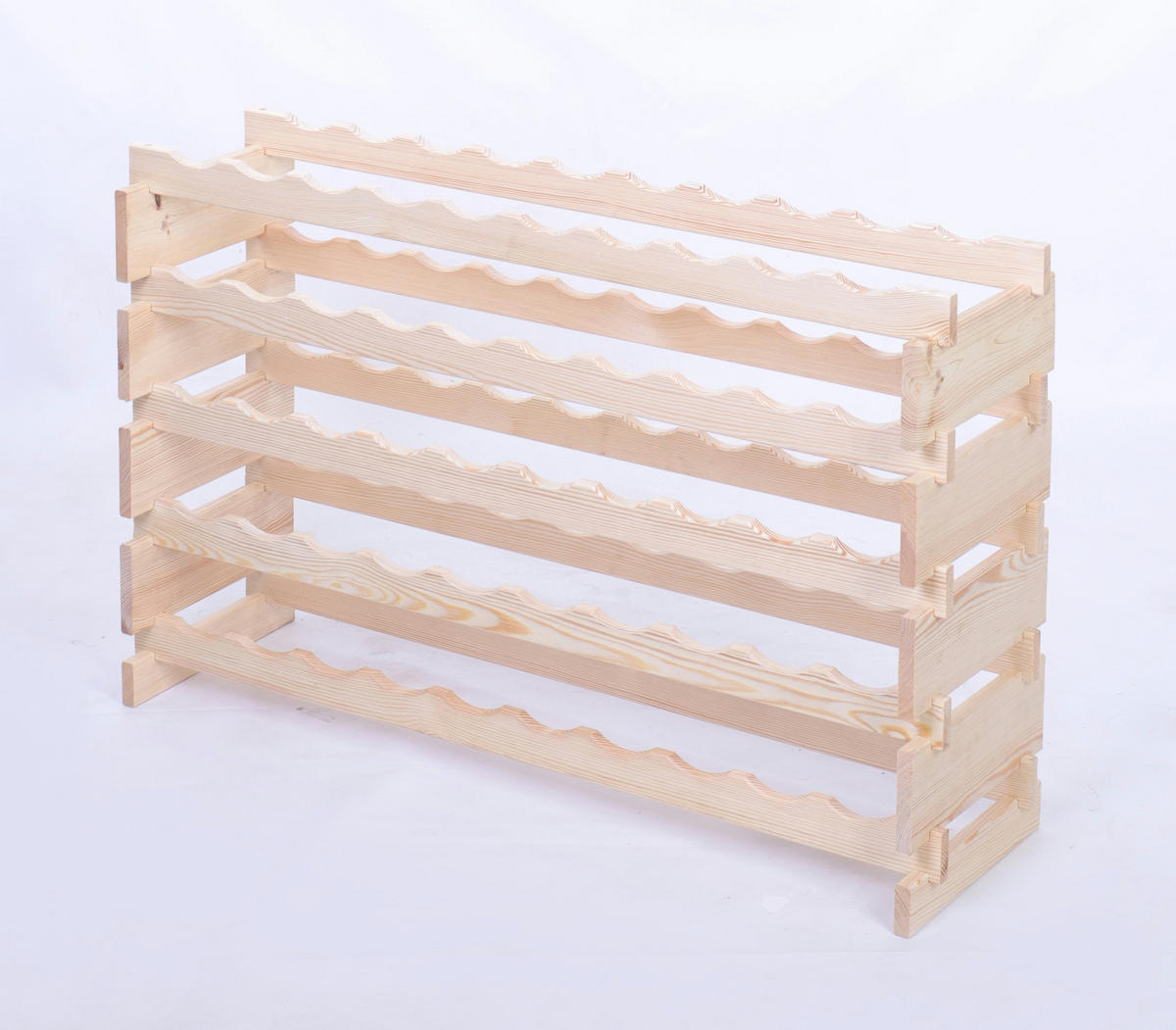 WEINREGAL VINOTECA FLEX PRO HxBxT 65x103x28cm 50 Flaschen auf 5 Ebene Natur unbehandelt - Naturfarben, Holz (103/65/28cm) - PROREGAL