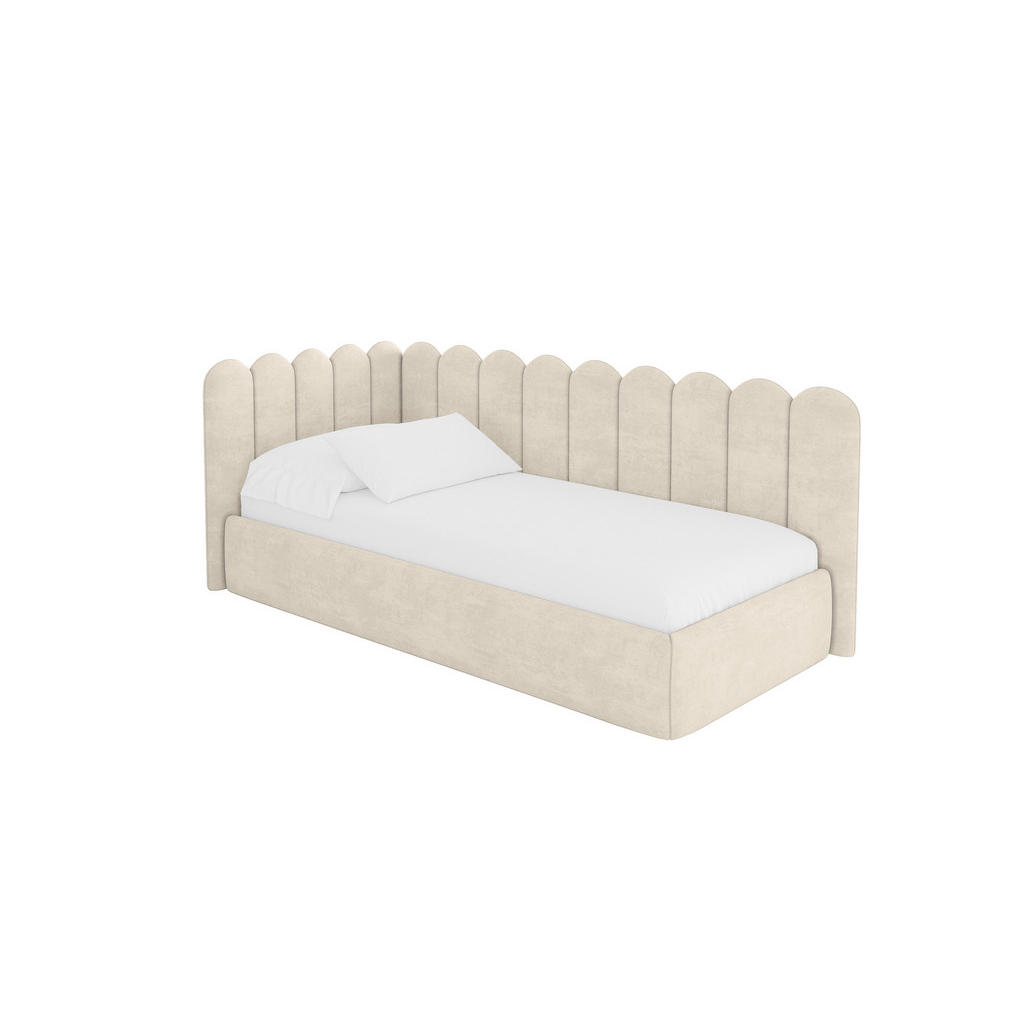 ALTDECOR JEDNOLŮŽKOVÁ POSTEL pro mládež s úložným prostorem, vpravo - ARTY 100x200 béžová