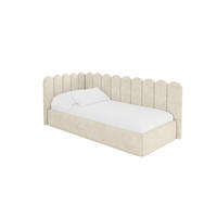 EINZELLBETT Jugendbett mit Bettkasten, Rechts - ARTY 90x200 Beige - Naturfarben, Holzwerkstoff/Textil (90/200cm) - ALTDECOR