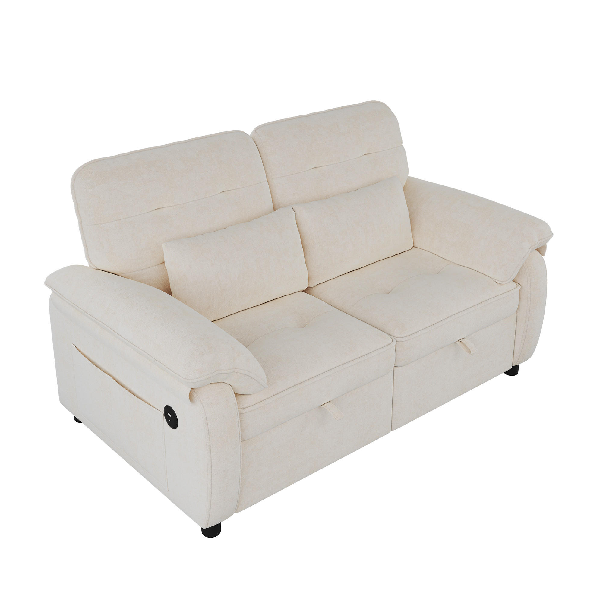 Meubliv Schlafsofa Beige 90x86.5x142 cm