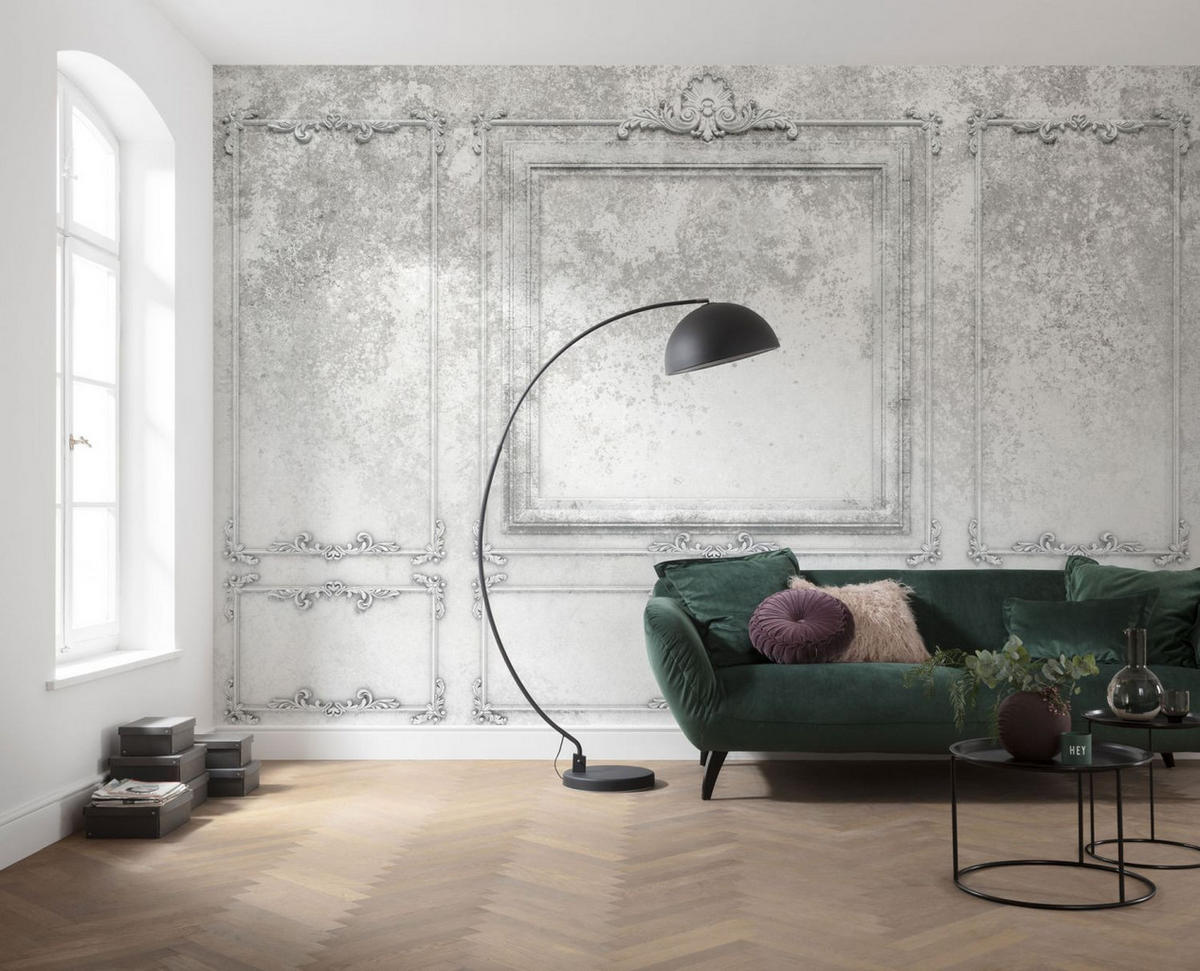FOTOTAPETE Holzwandverkleidung 400 x 280 cm - Grau, Papier (400/280cm) - Sanders & Sanders
