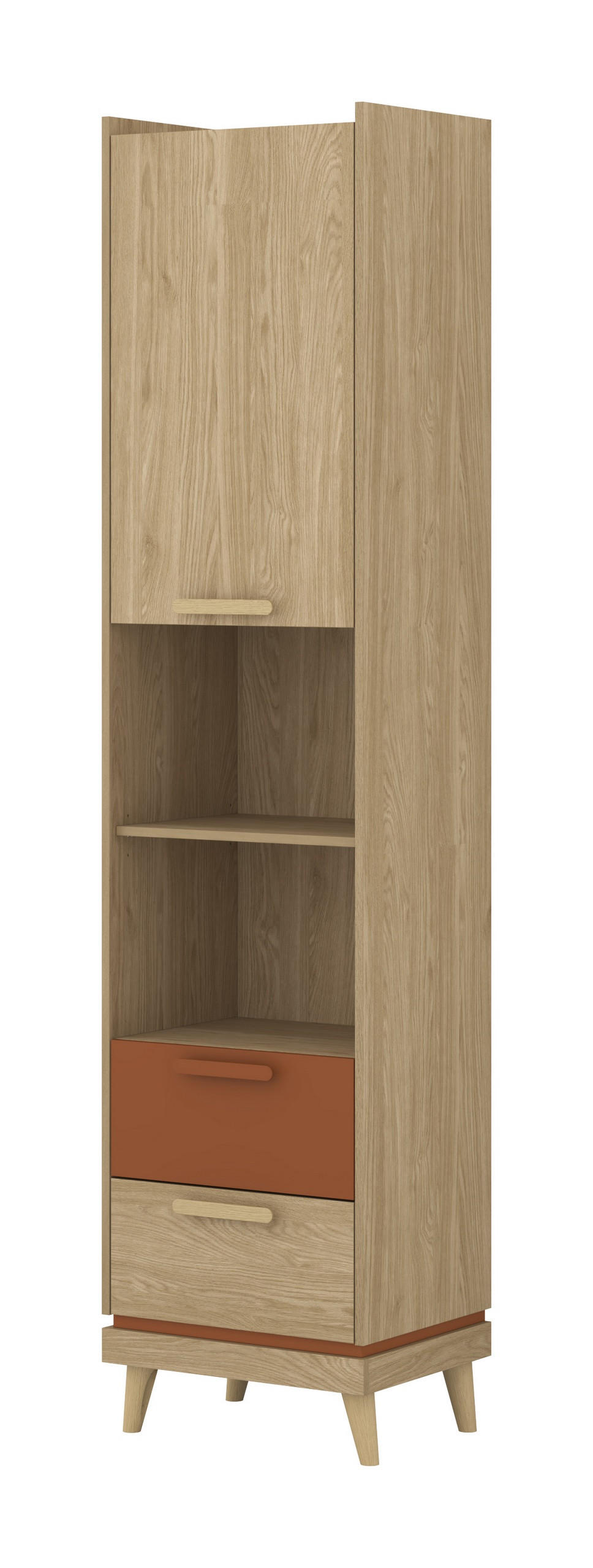 BÜCHERREGAL ACARA 50x40x215 cm, Regal Eichefarben - Eichefarben, Holzwerkstoff (50/215/40cm) - MASSENO