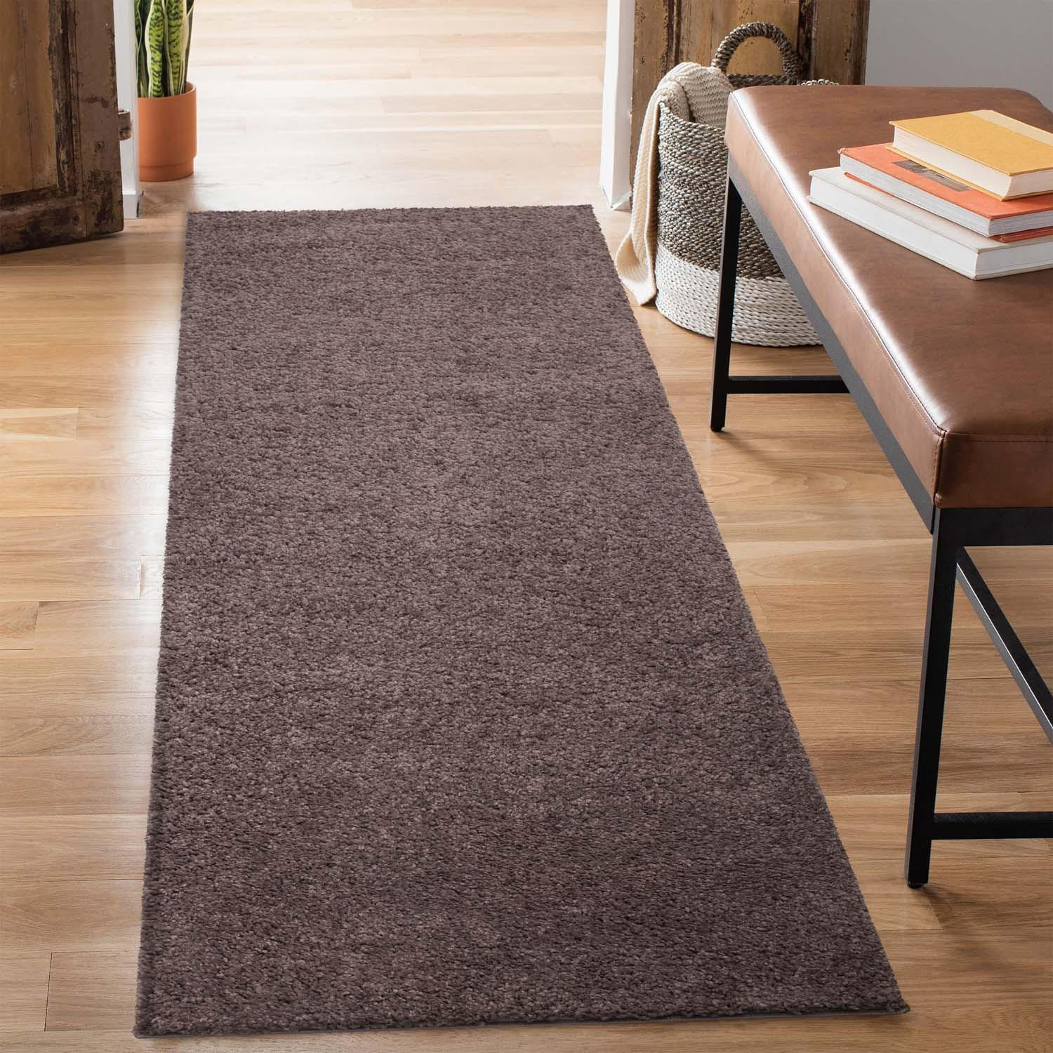 HOCHFLOR-TEPPICH City Shaggy 500 Braun 80x300 cm - Braun, Textil (80/300cm) - carpet city